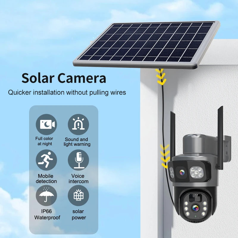 Wistino Eseecloud 8MP Dual Lens Solar Camera Two Way Voice Color Night Vision Human Detection 4G Solar CCTV