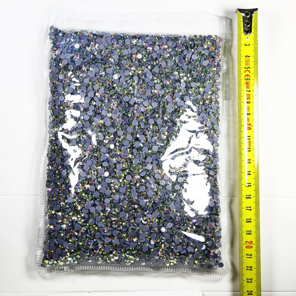 High Quality Wholesale SS6-SS40 Rhinestones Bulk Package for Shoes Crystal AB Flat Back Hot Fix Glass Eco-friendly 1 Bags