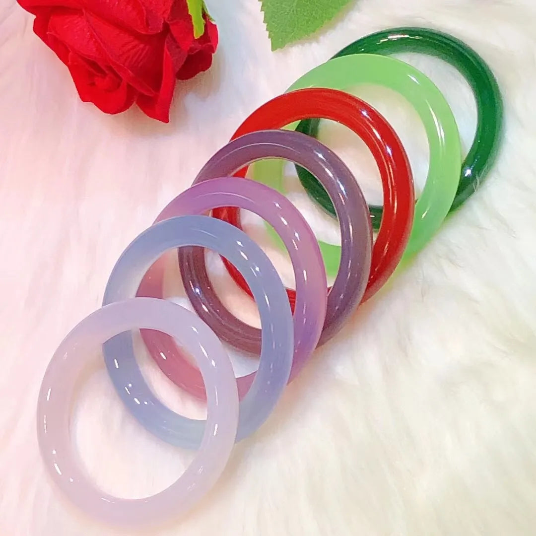 Latest Hot Style Natural Chalcedony Agate Bracelet Real Jade Bangle Boutique Multicolor Jewelry Send Certificat Fine Jewellry