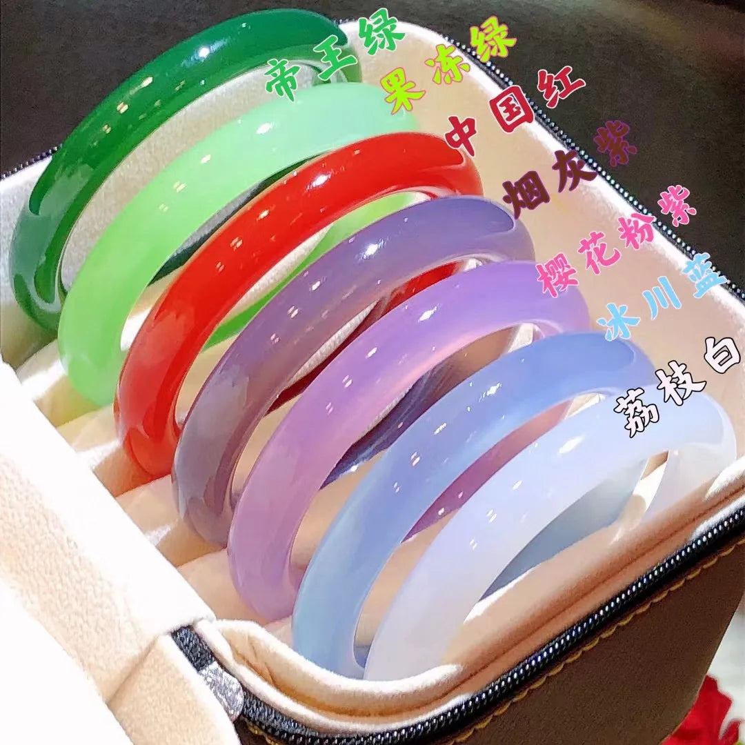 Latest Hot Style Natural Chalcedony Agate Bracelet Real Jade Bangle Boutique Multicolor Jewelry Send Certificat Fine Jewellry