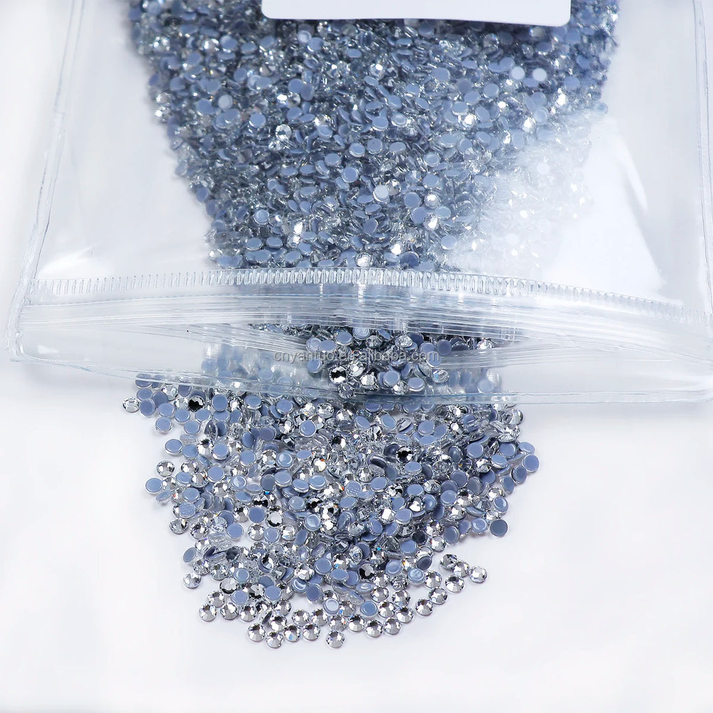 High Quality Wholesale SS6-SS40 Rhinestones Bulk Package for Shoes Crystal AB Flat Back Hot Fix Glass Eco-friendly 1 Bags