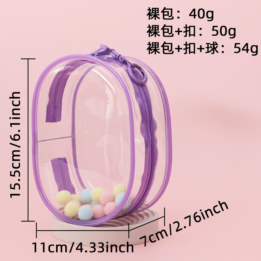15cm Baby Bag Cotton Doll Pain Bag Trendyy Hand-Made Doll Outing Bag Double Zipper Thickeneded Transparent Baby Walking Bag