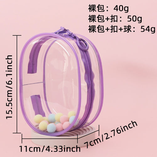 15cm Baby Bag Cotton Doll Pain Bag Trendyy Hand-Made Doll Outing Bag Double Zipper Thickeneded Transparent Baby Walking Bag