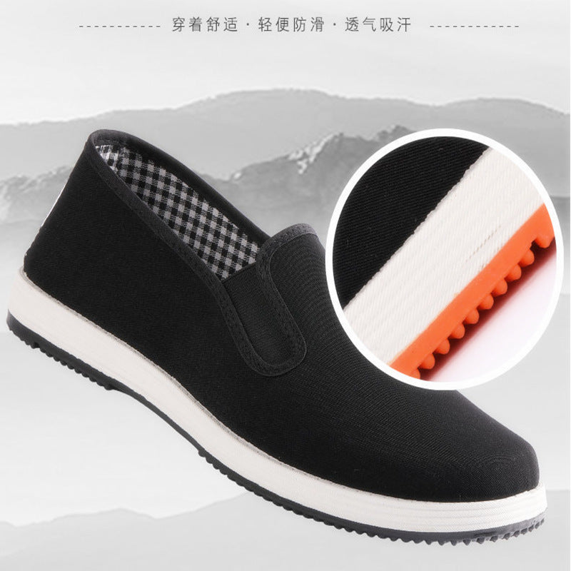 Old Beijing Cloth Shoes Casual Cloth Shoes Driving Exercise Running Comfortable Breathable Soft Sole Wear-resistant Non-slip Black Cloth Shoes