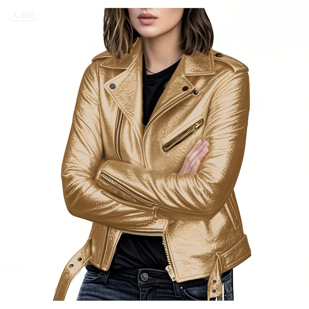 Women's Leather Jacket 2025 New Autumn Short Spring Korean Version Pu Motorcycle Jacket Slim Fit Winter Leather Jacket