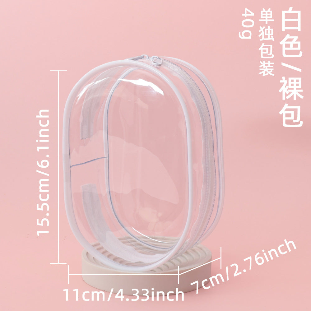 15cm Baby Bag Cotton Doll Pain Bag Trendyy Hand-Made Doll Outing Bag Double Zipper Thickeneded Transparent Baby Walking Bag