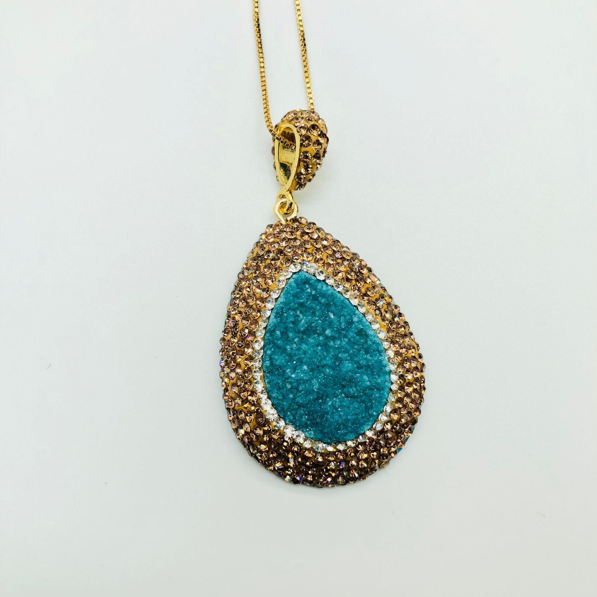Blue Water Snakeskin Open Bracelet Ring Pendant Necklace Women's suit Handmade Diamond Bud Niche Design