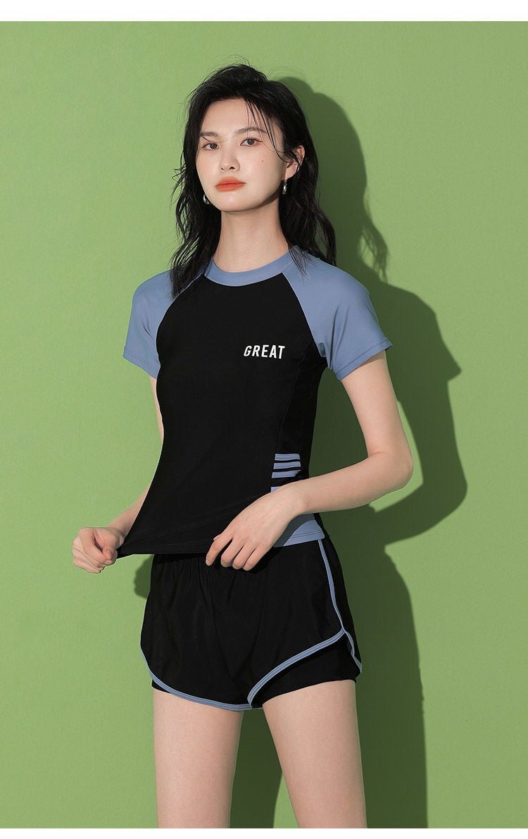 Women's Swimsuit Summer Split Casual Sports Super Fairy Ins Student Conservative Slimming Look Belly-Covering Swimming Pool Swimming Equipment