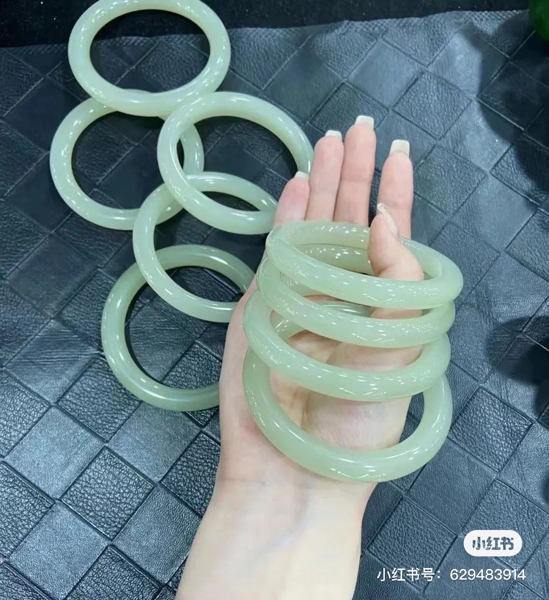 Imitation Chalcedony Bracelet Round Thick Jingle Bracelet New Chinese Style Cheongsam Accessories Guifei Bracelet Guofeng Bracelet Accessories Bracelet