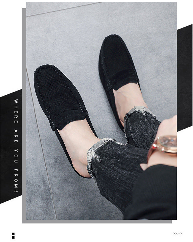Men's Beanie Shoes, Half-Cup Breathable Toe-Toe Slip-Ons, Slip-On Half-Slippers, Men's Heelless Loafers for Men