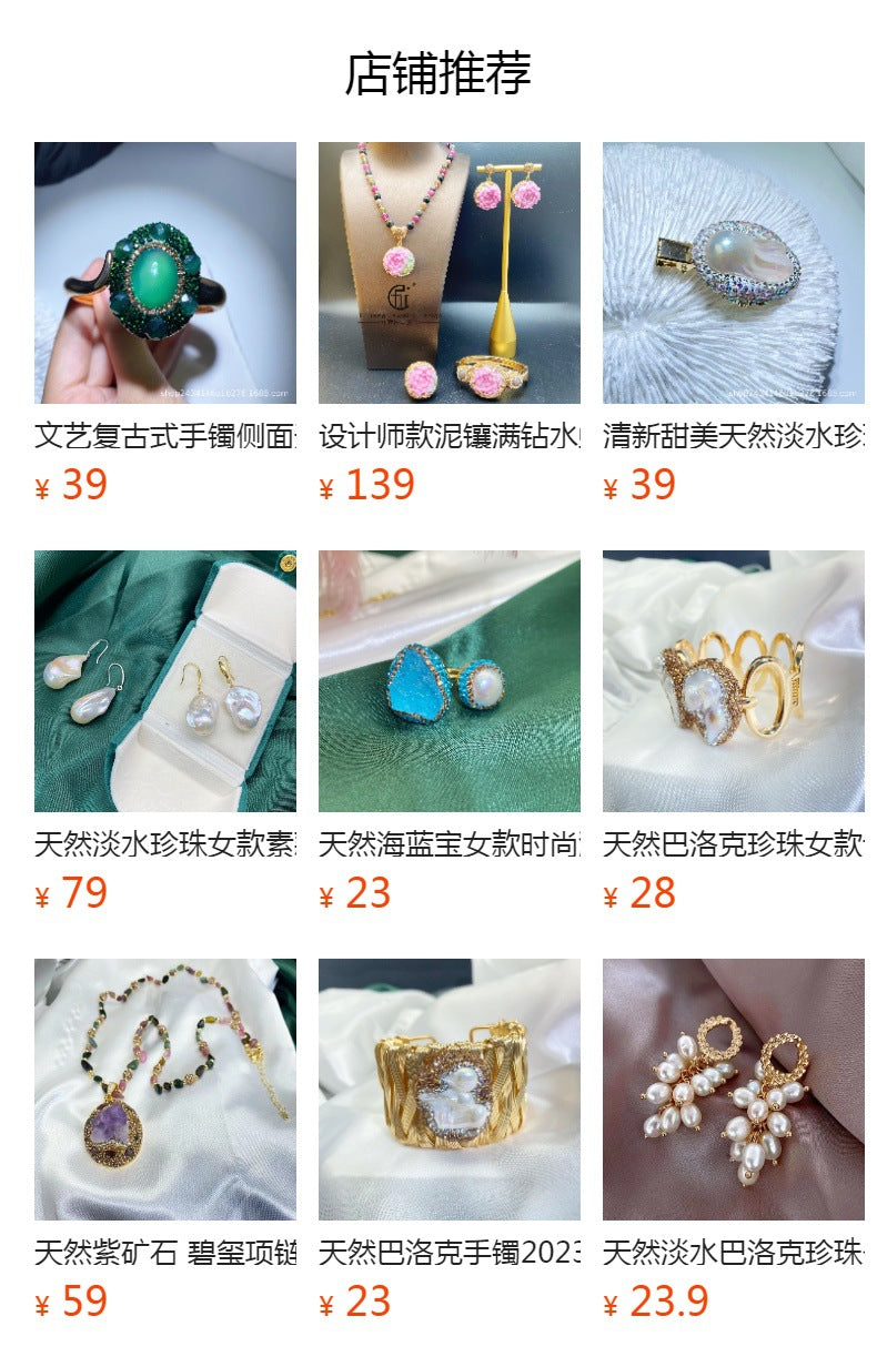 Blue Water Snakeskin Open Bracelet Ring Pendant Necklace Women's suit Handmade Diamond Bud Niche Design