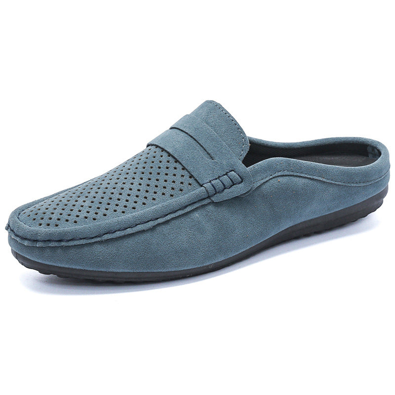 Men's Beanie Shoes, Half-Cup Breathable Toe-Toe Slip-Ons, Slip-On Half-Slippers, Men's Heelless Loafers for Men