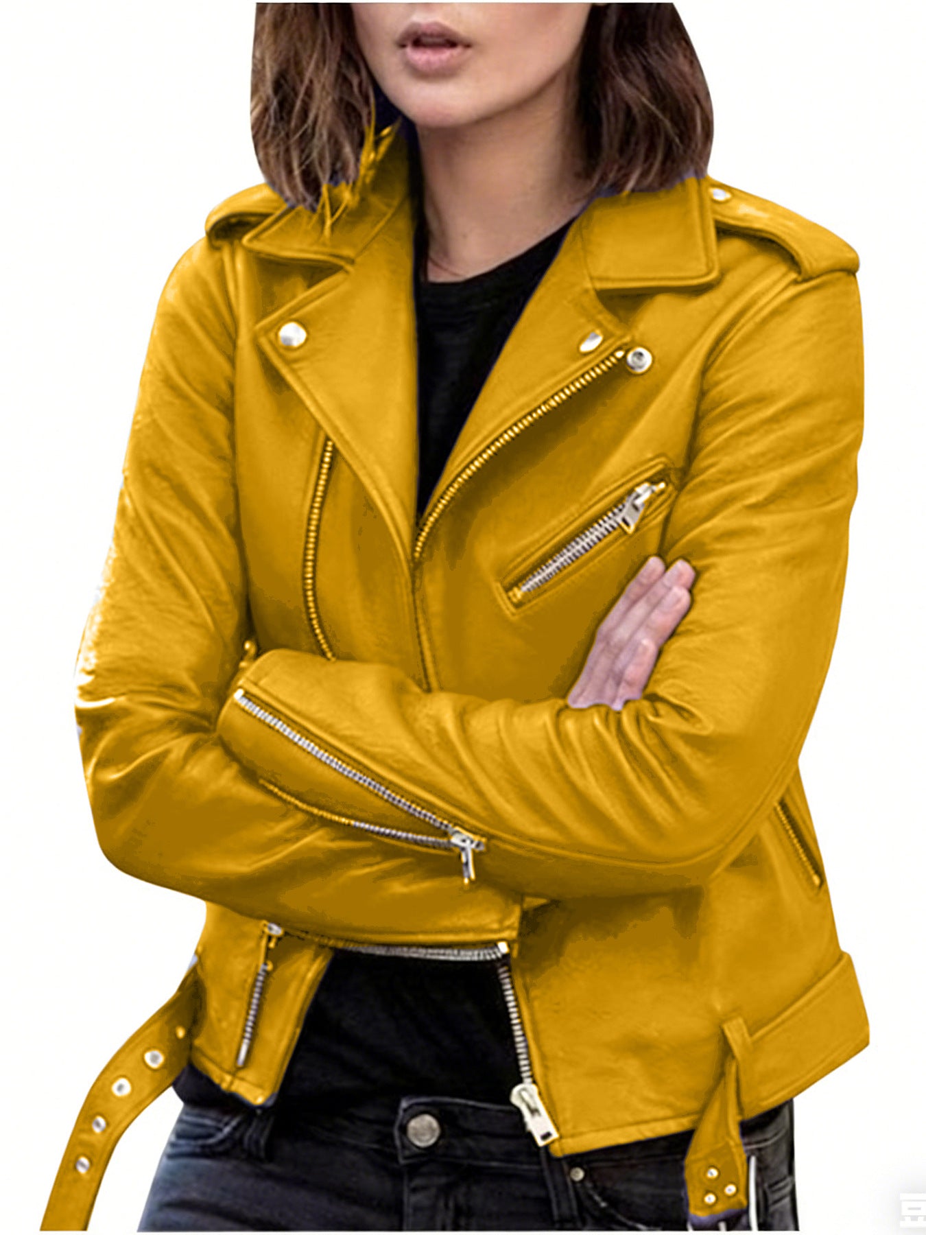 Women's Leather Jacket 2025 New Autumn Short Spring Korean Version Pu Motorcycle Jacket Slim Fit Winter Leather Jacket