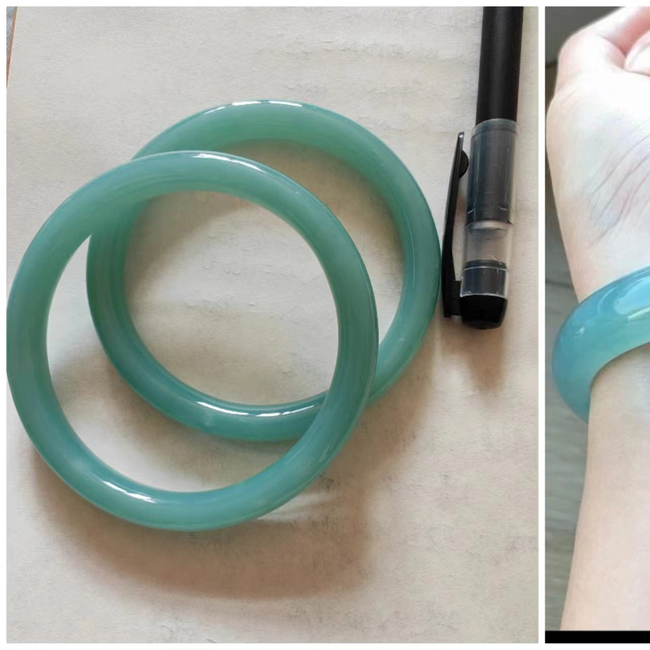 Imitation Chalcedony Bracelet Round Thick Jingle Bracelet New Chinese Style Cheongsam Accessories Guifei Bracelet Guofeng Bracelet Accessories Bracelet