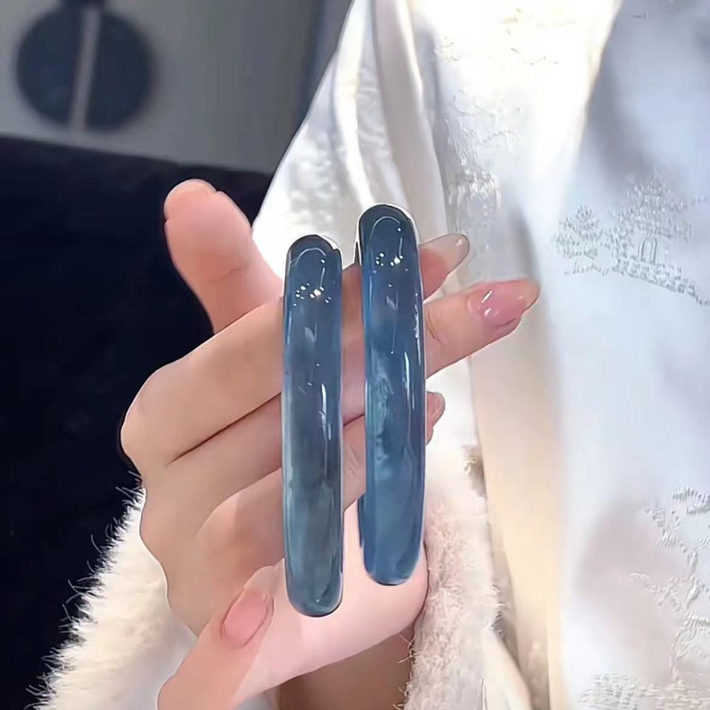 Imitation Chalcedony Bracelet Round Thick Jingle Bracelet New Chinese Style Cheongsam Accessories Guifei Bracelet Guofeng Bracelet Accessories Bracelet
