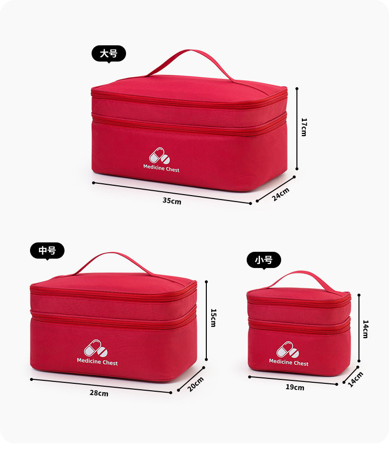 Outdoor First Aid Kit Large Capacity Household Medicine Box Double Layer Classification Storage Medicine Sorting Bag Travel Portable Medicine Bag