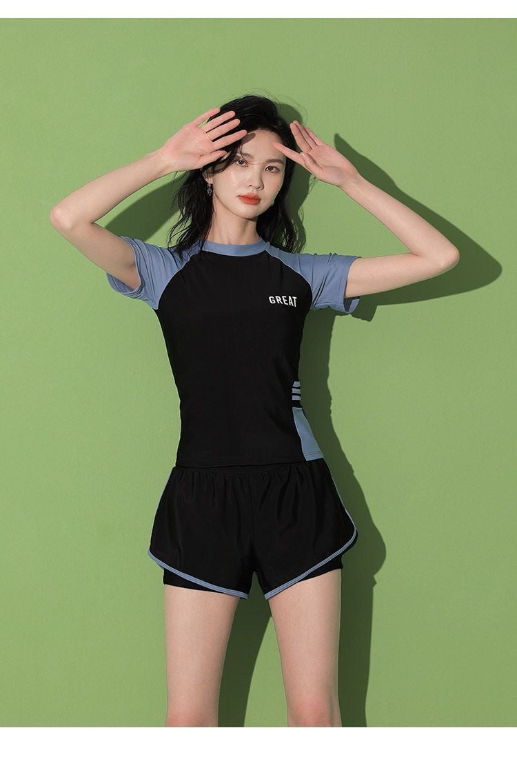 Women's Swimsuit Summer Split Casual Sports Super Fairy Ins Student Conservative Slimming Look Belly-Covering Swimming Pool Swimming Equipment