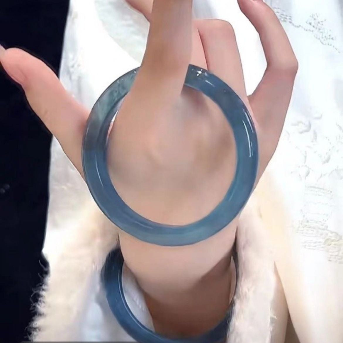 Imitation Chalcedony Bracelet Round Thick Jingle Bracelet New Chinese Style Cheongsam Accessories Guifei Bracelet Guofeng Bracelet Accessories Bracelet