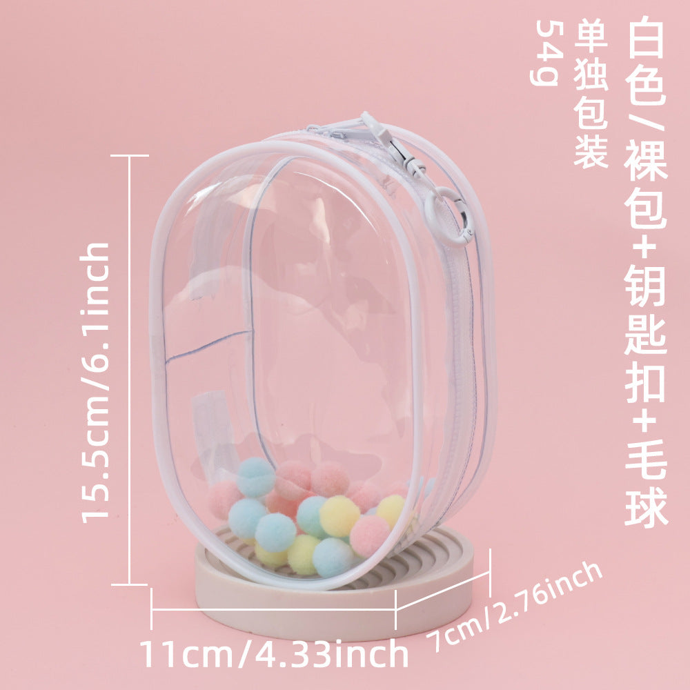 15cm Baby Bag Cotton Doll Pain Bag Trendyy Hand-Made Doll Outing Bag Double Zipper Thickeneded Transparent Baby Walking Bag