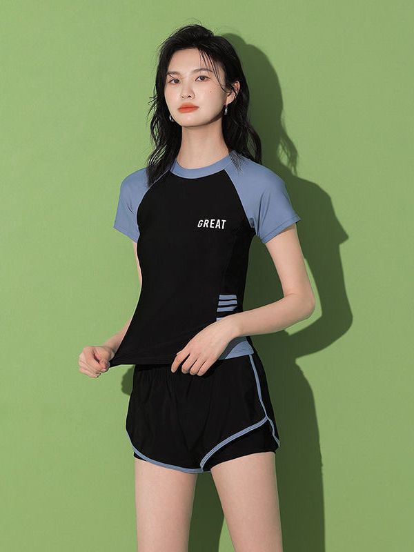 Women's Swimsuit Summer Split Casual Sports Super Fairy Ins Student Conservative Slimming Look Belly-Covering Swimming Pool Swimming Equipment