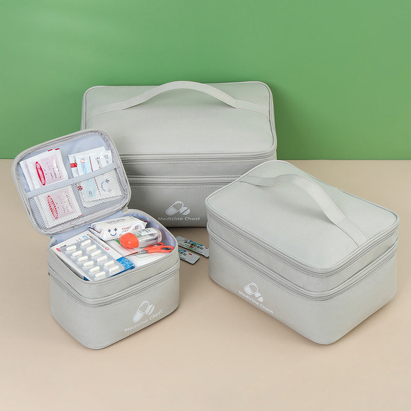 Outdoor First Aid Kit Large Capacity Household Medicine Box Double Layer Classification Storage Medicine Sorting Bag Travel Portable Medicine Bag