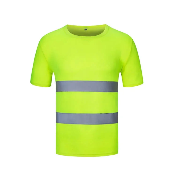 Wholesale Reflective Strip T-Shirt for Men, Long-Sleeved, Round Neck, Cross-Border, Plus Size, Sports Style, Large Size Round Neck T-Shirt