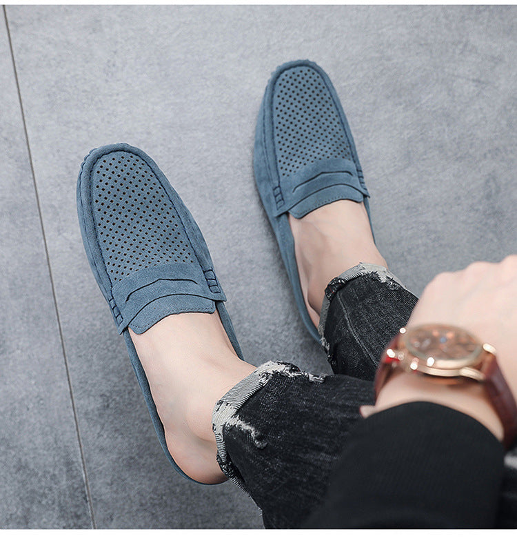 Men's Beanie Shoes, Half-Cup Breathable Toe-Toe Slip-Ons, Slip-On Half-Slippers, Men's Heelless Loafers for Men