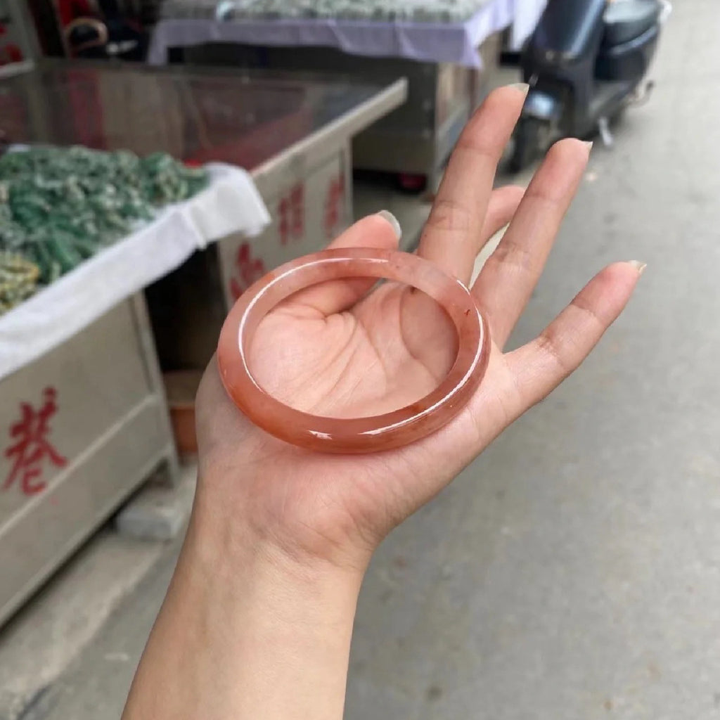 Imitation Chalcedony Bracelet Round Thick Jingle Bracelet New Chinese Style Cheongsam Accessories Guifei Bracelet Guofeng Bracelet Accessories Bracelet