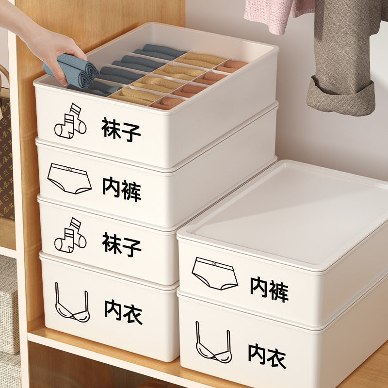 Household Intimates and Socks Storage Box Plastic Cosmetics Organizer Storage Intimates Bra Intimates Compartment Storage Box