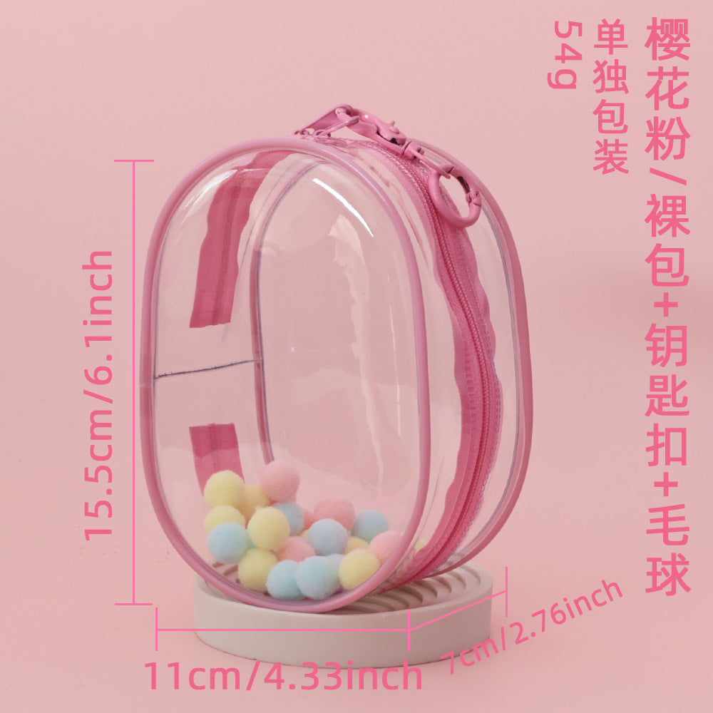 15cm Baby Bag Cotton Doll Pain Bag Trendyy Hand-Made Doll Outing Bag Double Zipper Thickeneded Transparent Baby Walking Bag