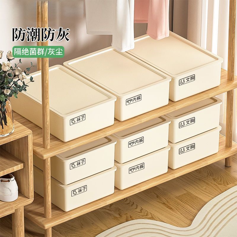 Household Intimates and Socks Storage Box Plastic Cosmetics Organizer Storage Intimates Bra Intimates Compartment Storage Box