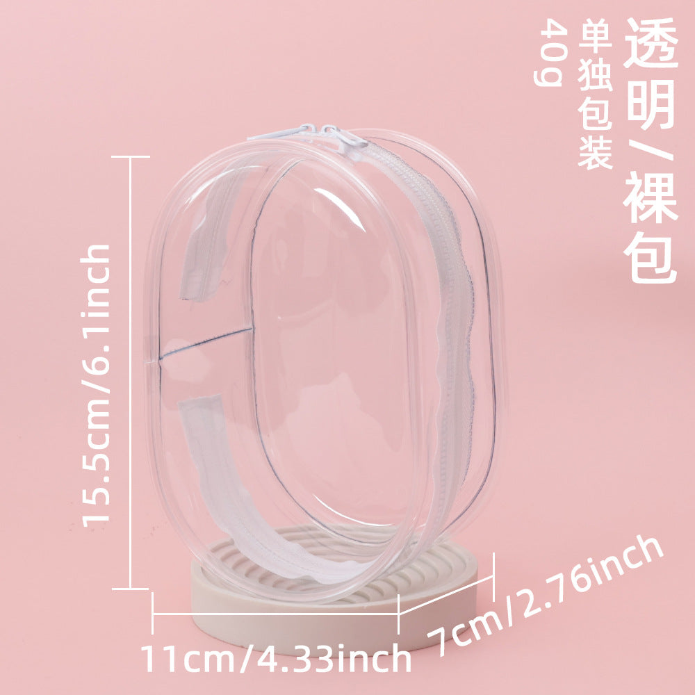 15cm Baby Bag Cotton Doll Pain Bag Trendyy Hand-Made Doll Outing Bag Double Zipper Thickeneded Transparent Baby Walking Bag