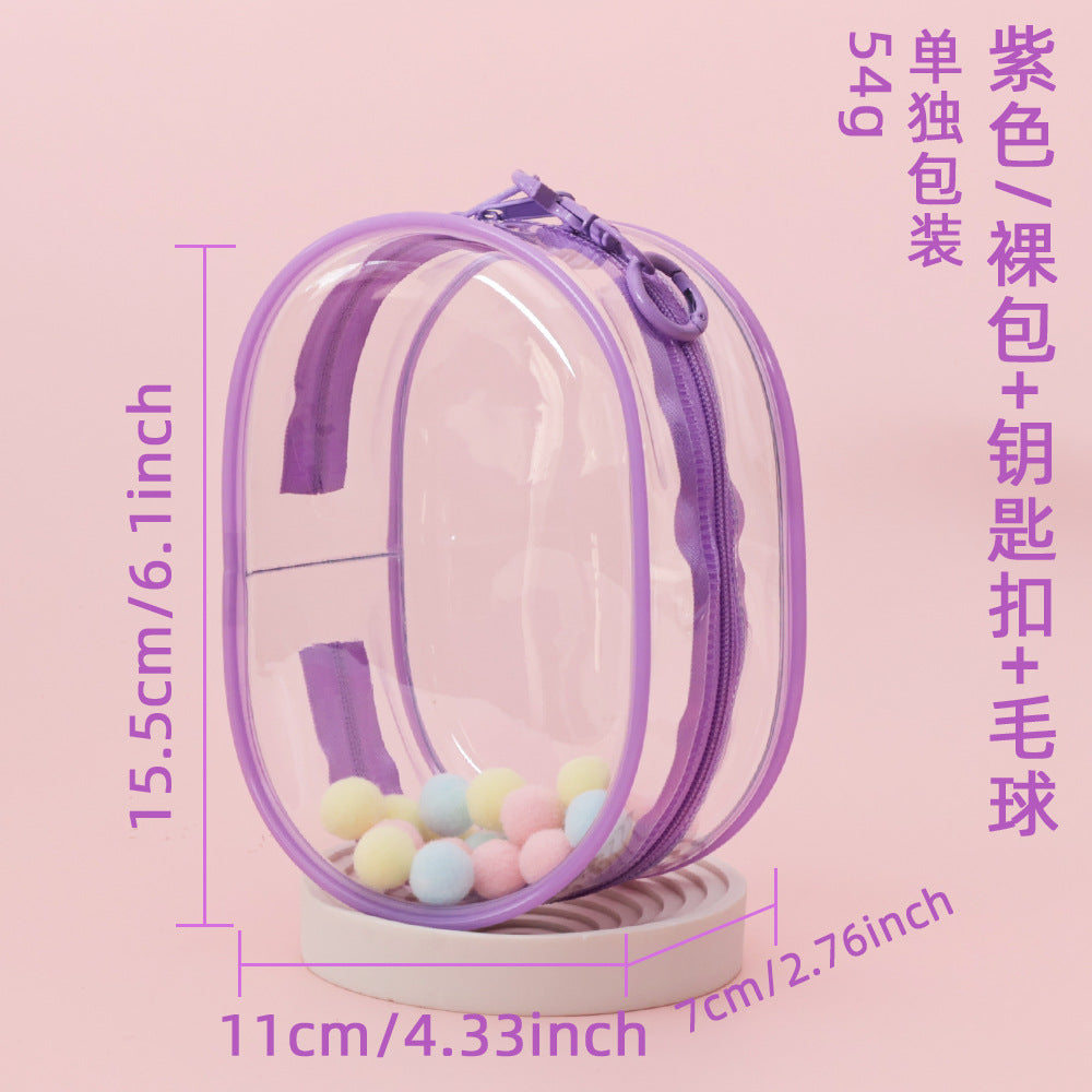 15cm Baby Bag Cotton Doll Pain Bag Trendyy Hand-Made Doll Outing Bag Double Zipper Thickeneded Transparent Baby Walking Bag