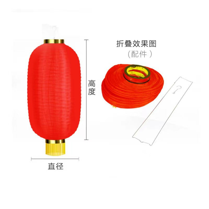 Spring Festival red melon lantern folding Palace style 8-inch 10-inch 12-inch drawing oil paper waterproof steel wire Lantern