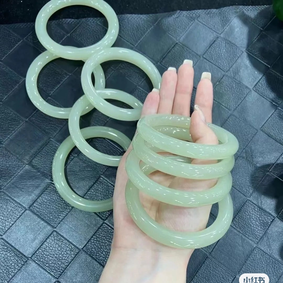 Imitation Chalcedony Bracelet Round Thick Jingle Bracelet New Chinese Style Cheongsam Accessories Guifei Bracelet Guofeng Bracelet Accessories Bracelet