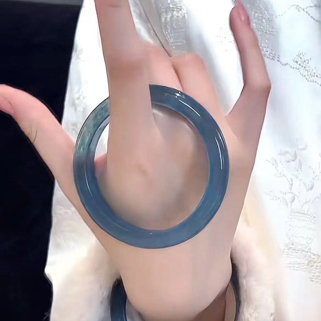 Imitation Chalcedony Bracelet Round Thick Jingle Bracelet New Chinese Style Cheongsam Accessories Guifei Bracelet Guofeng Bracelet Accessories Bracelet