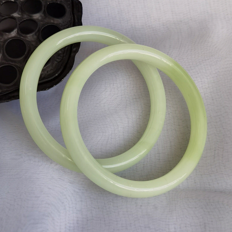 Imitation Chalcedony Bracelet Round Thick Jingle Bracelet New Chinese Style Cheongsam Accessories Guifei Bracelet Guofeng Bracelet Accessories Bracelet