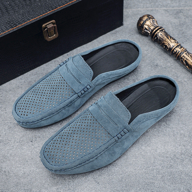 Men's Beanie Shoes, Half-Cup Breathable Toe-Toe Slip-Ons, Slip-On Half-Slippers, Men's Heelless Loafers for Men