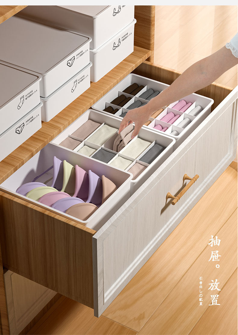 Household Intimates and Socks Storage Box Plastic Cosmetics Organizer Storage Intimates Bra Intimates Compartment Storage Box
