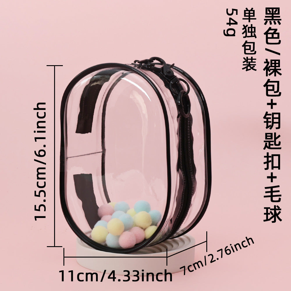 15cm Baby Bag Cotton Doll Pain Bag Trendyy Hand-Made Doll Outing Bag Double Zipper Thickeneded Transparent Baby Walking Bag