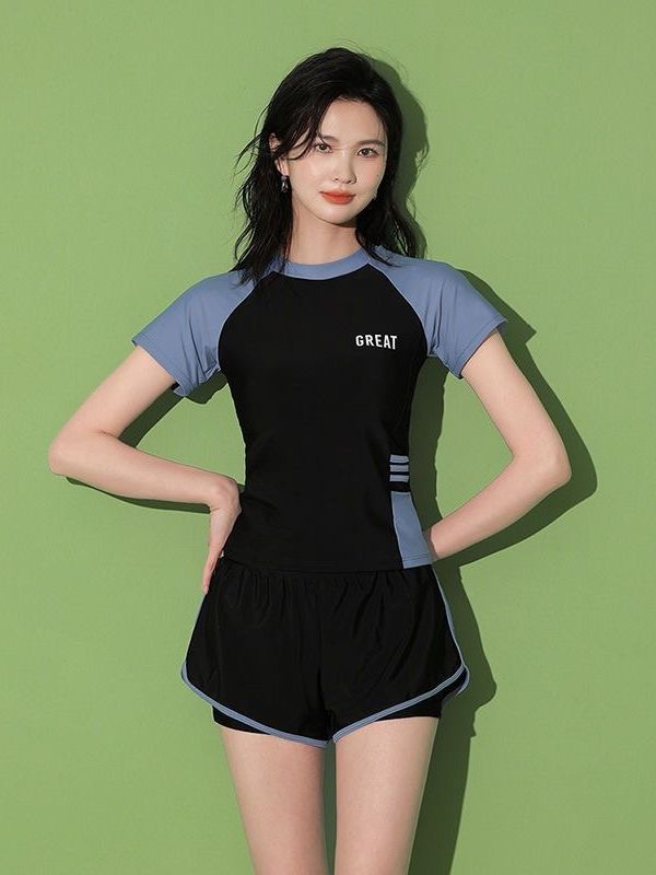 Women's Swimsuit Summer Split Casual Sports Super Fairy Ins Student Conservative Slimming Look Belly-Covering Swimming Pool Swimming Equipment