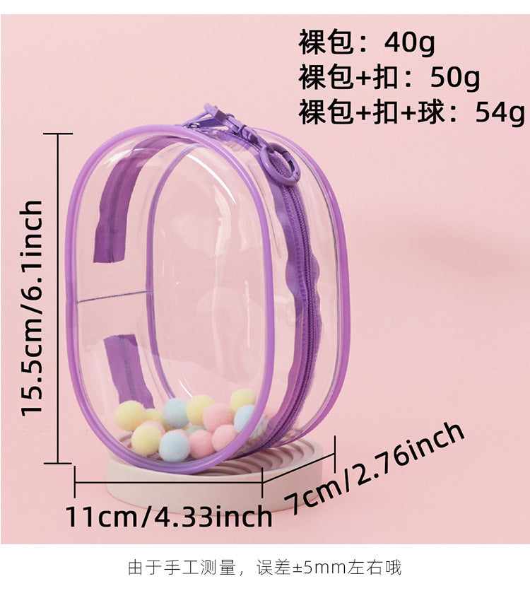 15cm Baby Bag Cotton Doll Pain Bag Trendyy Hand-Made Doll Outing Bag Double Zipper Thickeneded Transparent Baby Walking Bag