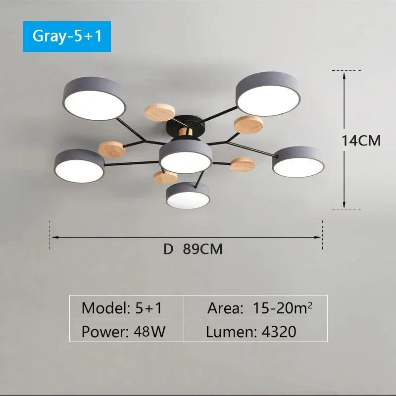 LED Chandelier with 3 Different Colors Suitable for Living Room Bedroom Hotel apartment Study Home Decoration Indoor Lighting