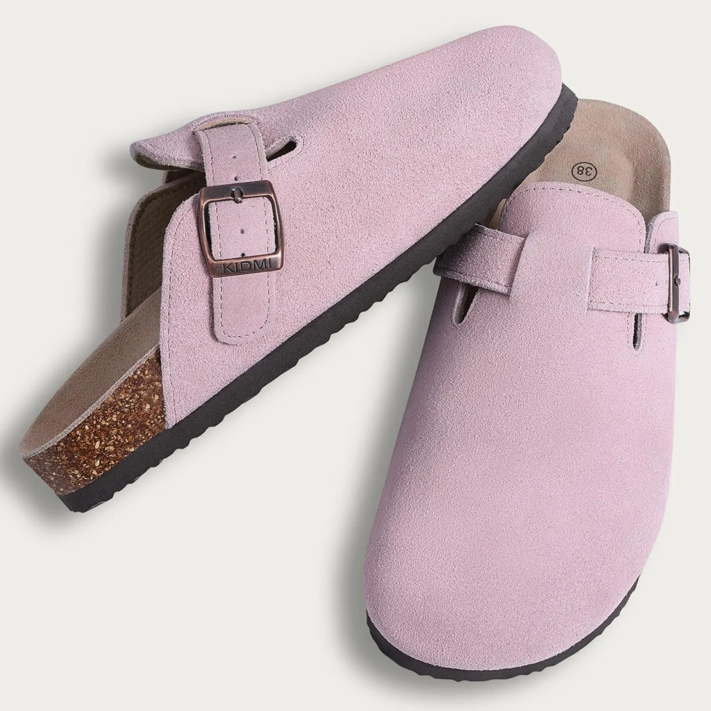 LItfun Leather Cork Slippers For Women Potato Mules Fashion Soft Insole Clogs Sandals With Adjustable Buckle Women Footbed Clogs