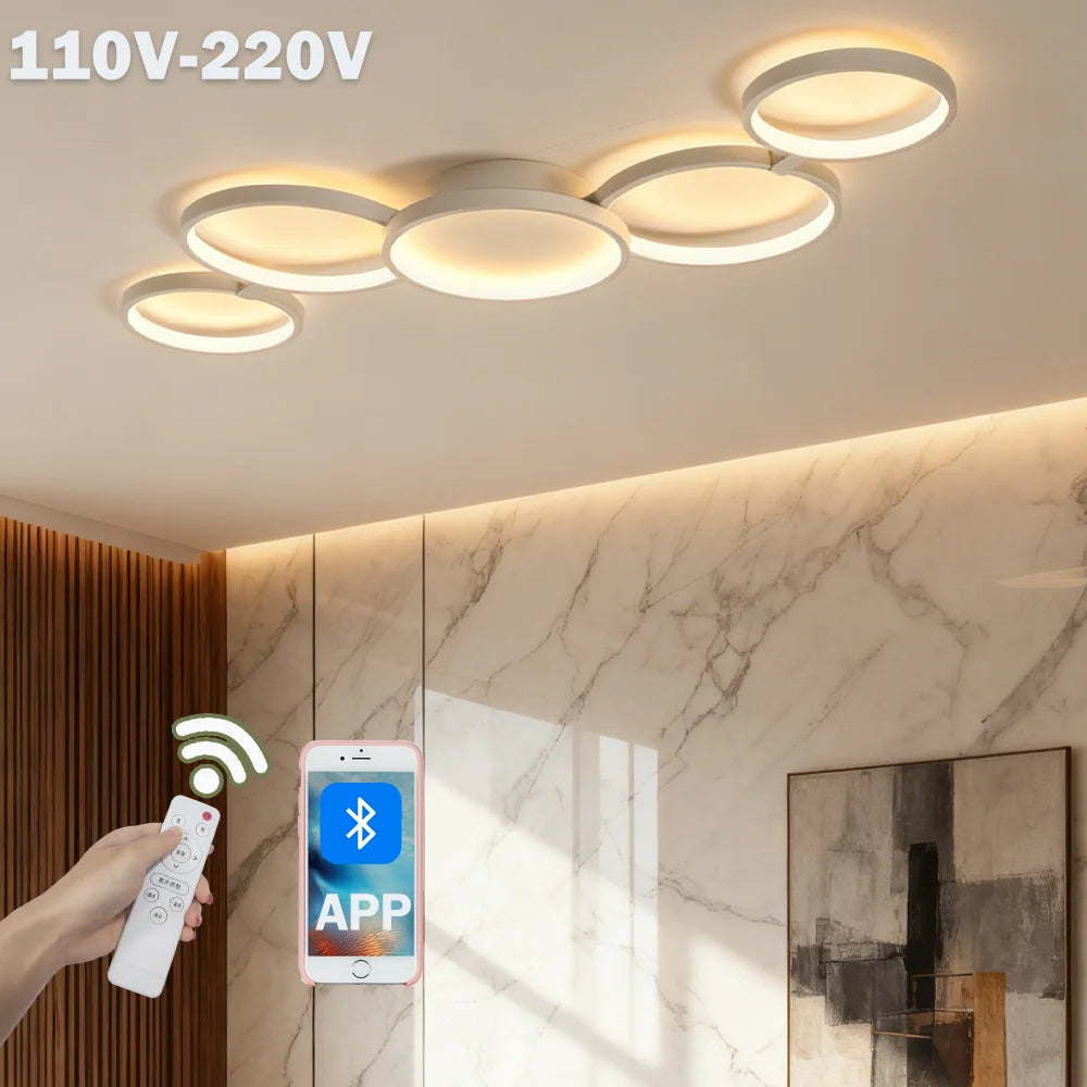 Led Ceiling Light 110V-220V 3 Colors App Bluetooth Dimming Modern Creativity Remote Control Living Room Bedroom Lamp
