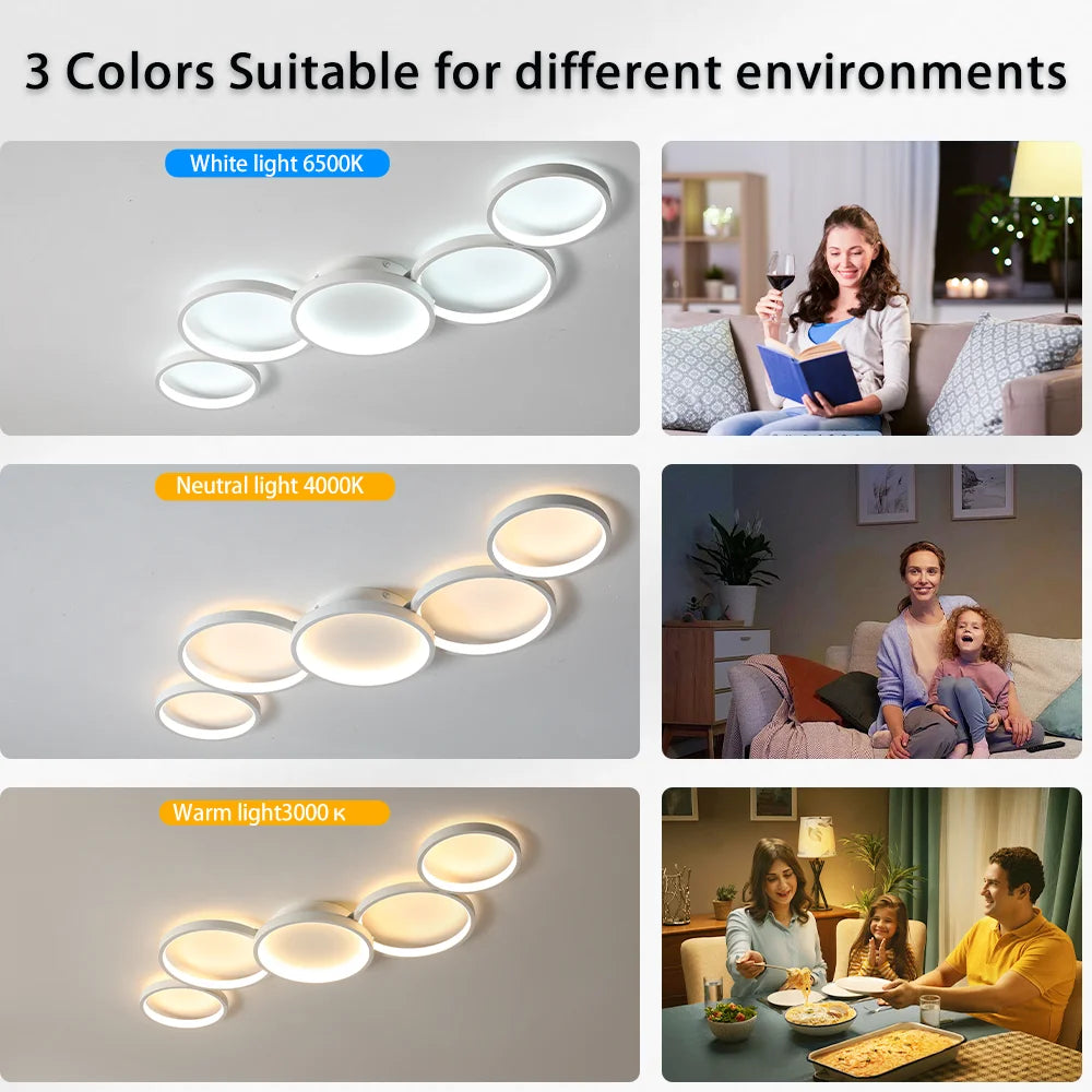 Led Ceiling Light 110V-220V 3 Colors App Bluetooth Dimming Modern Creativity Remote Control Living Room Bedroom Lamp