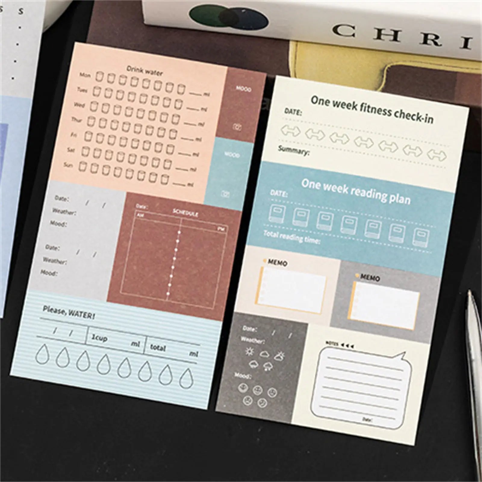Planner Sticker Books for Schedule Management with Writable Surface Self-Discipline & Task Tracking for Office Study Home Use