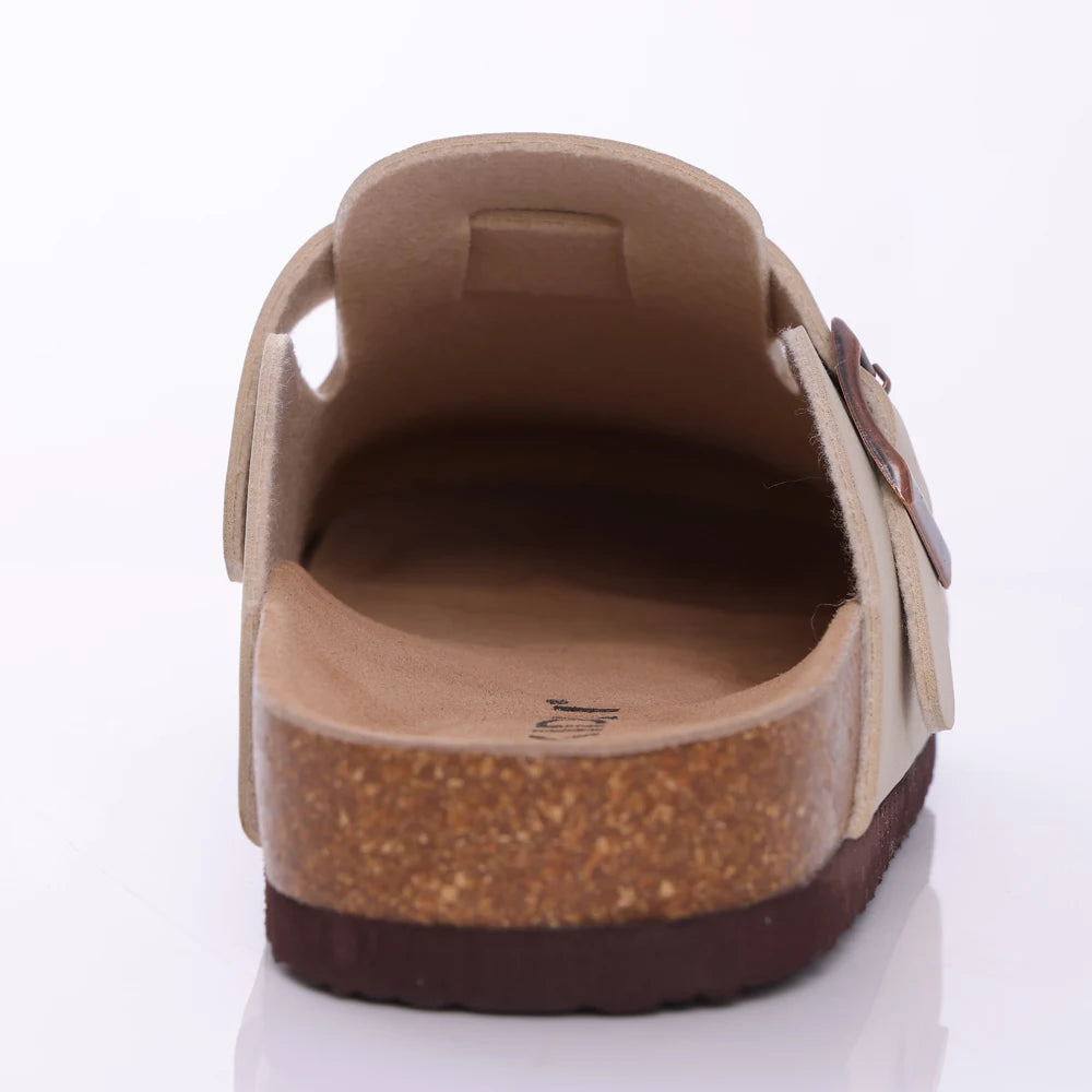 LItfun Leather Cork Slippers For Women Potato Mules Fashion Soft Insole Clogs Sandals With Adjustable Buckle Women Footbed Clogs