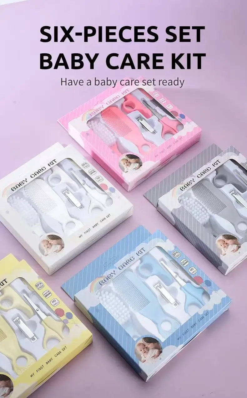Baby Grooming Kit Baby Care Set BPA Free Cute Design Comb Brush Nail Clippers Scissors Safe Newborn Infant Grooming Tools