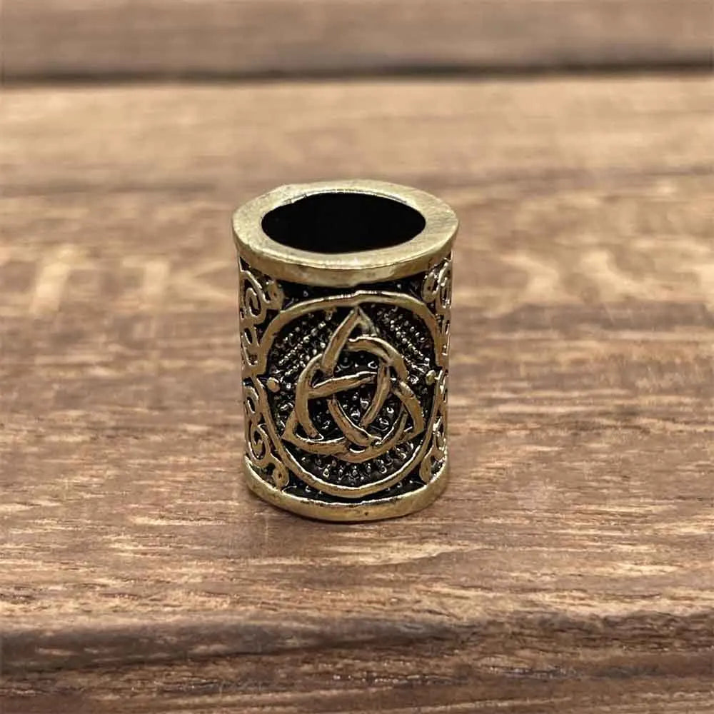 Nostalgia 1pcs Viking Vegvisir Compass Runes Metal Beads For Hair Beard Braids Bracelet Accessories Charms For Jewelry Making